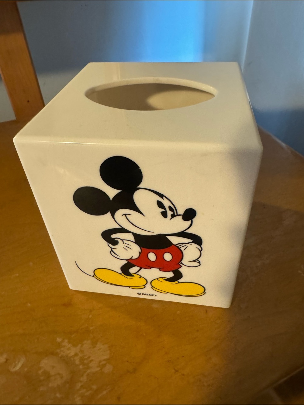 Disney Mickey Mouse plastic Tissue Box Cover in White, Red & Yellow